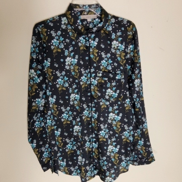 Loft Floral Button-Up  Sleep Shirt Size L - Picture 1 of 6